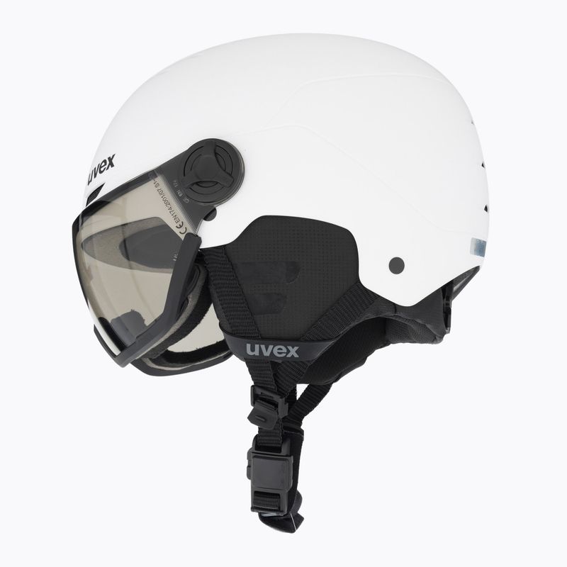 Slidinėjimo šalmas UVEX Wanted Visor Pro V white matt/variomatc smoke 5