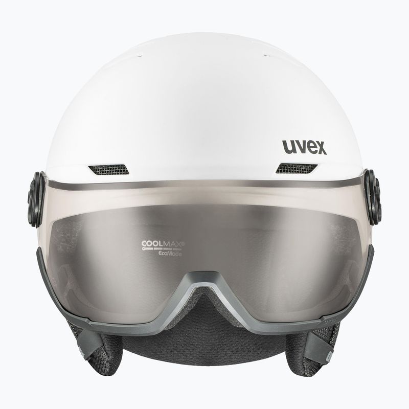 Slidinėjimo šalmas UVEX Wanted Visor Pro V white matt/variomatc smoke 7