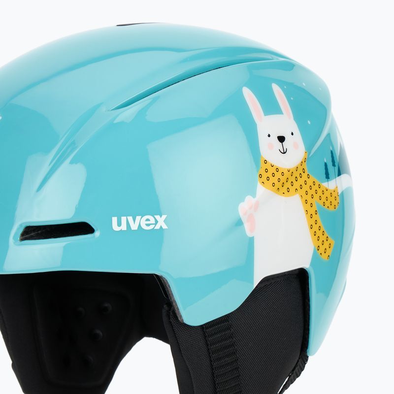 Vaikiškas slidinėjimo šalmas UVEX Viti Jr turquoise rabbit 7
