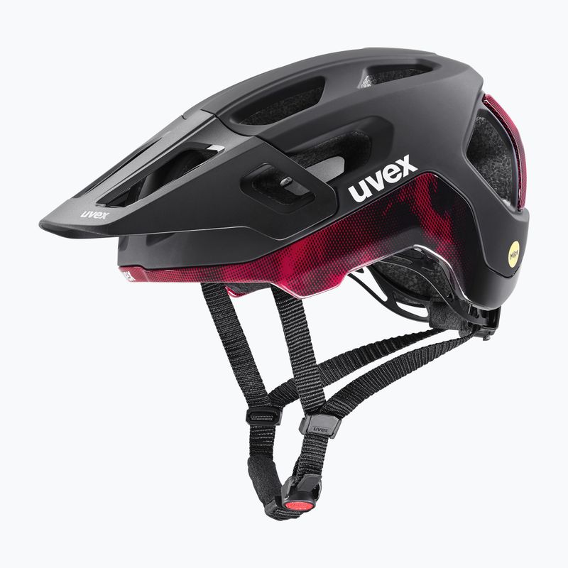 Dviračių šalmas UVEX React MIPS black/ruby red matt 6