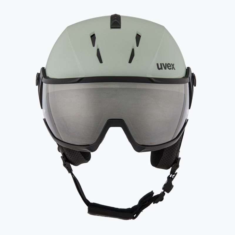Slidinėjimo šalmas UVEX Instinct Visor oxid green matt/mirror silver/smoke 2