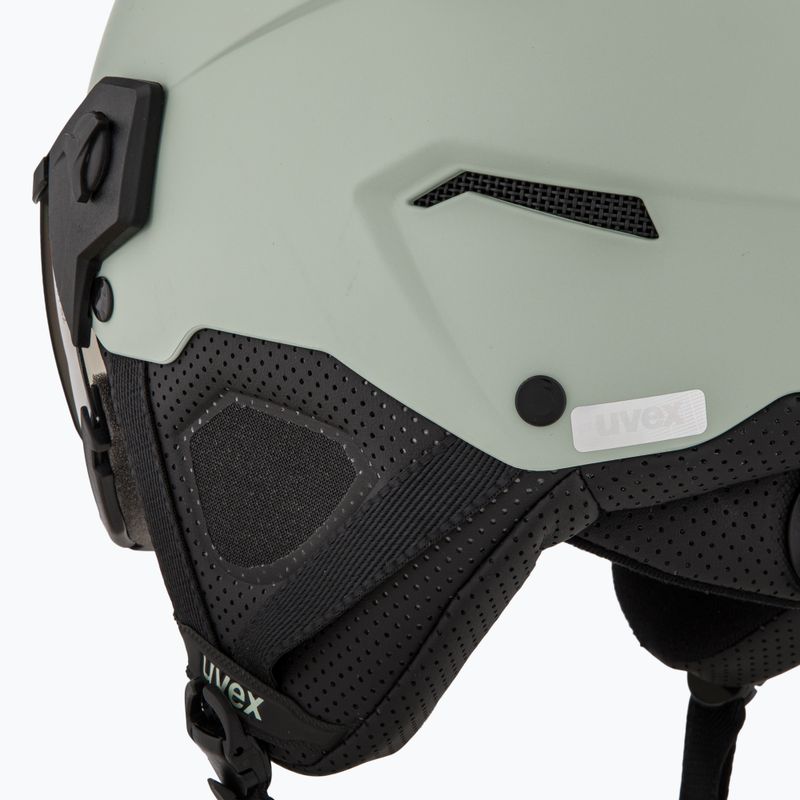 Slidinėjimo šalmas UVEX Instinct Visor oxid green matt/mirror silver/smoke 7