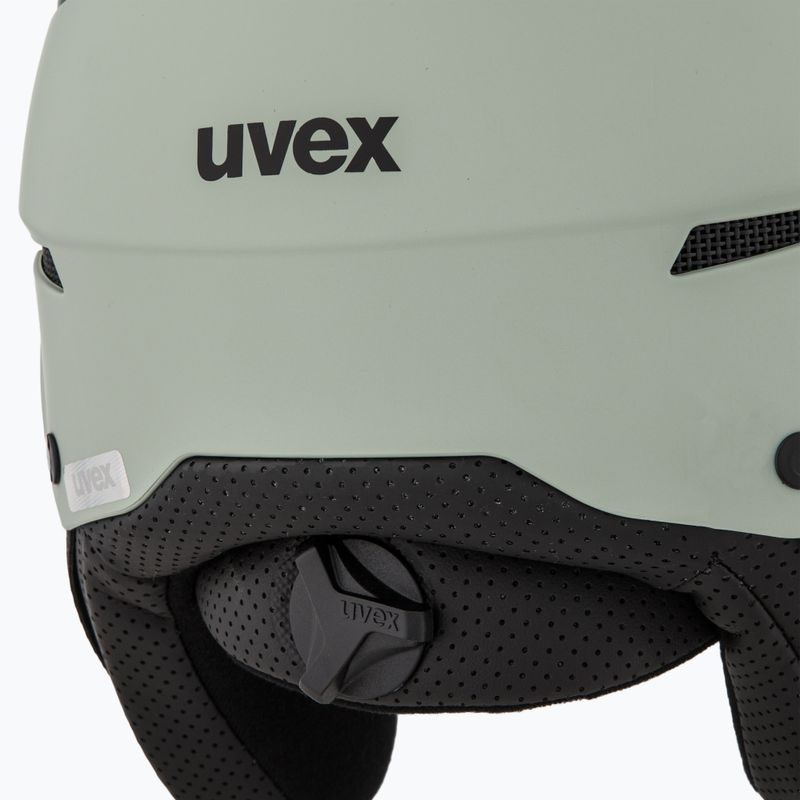 Slidinėjimo šalmas UVEX Instinct Visor oxid green matt/mirror silver/smoke 8