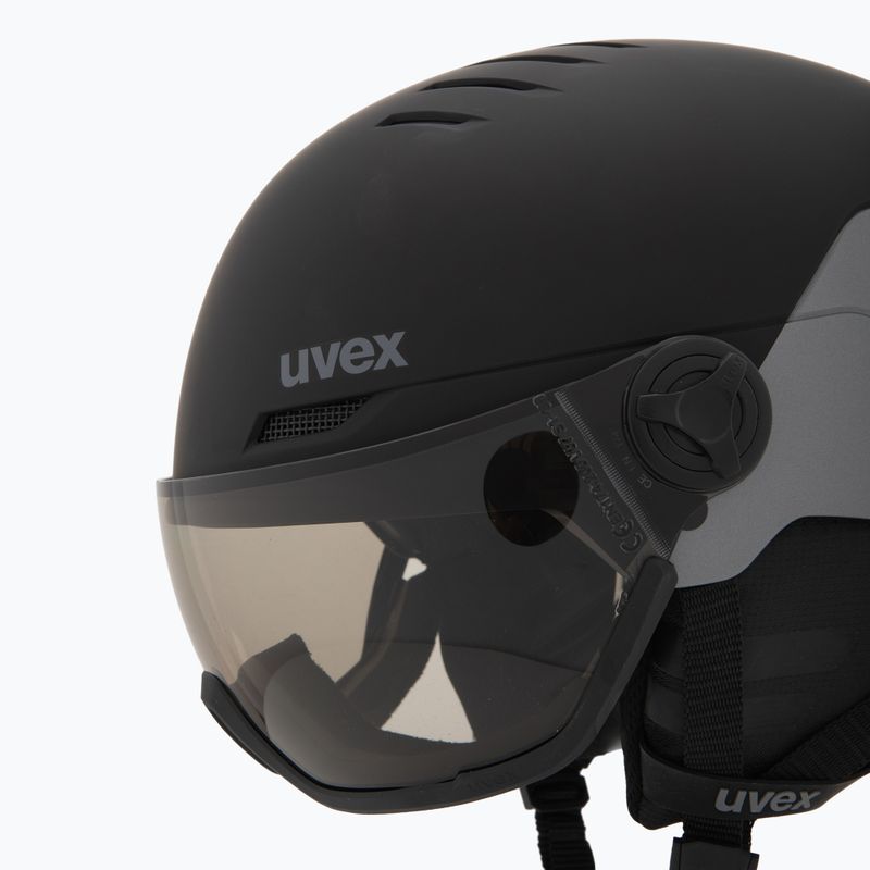 Slidinėjimo šalmas UVEX Wanted Visor Pro V black/silver matt 8