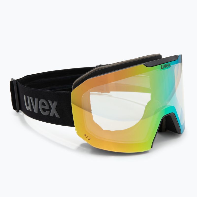 Slidinėjimo akiniai UVEX Evidnt Attract V + dėklas black matt/mirror green clear/yellow 2