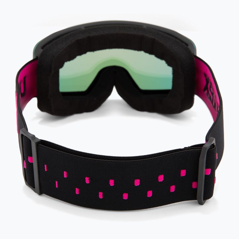 Vaikiški slidinėjimo akiniai UVEX Pwdr FM black matt/mirror pink green clear 3