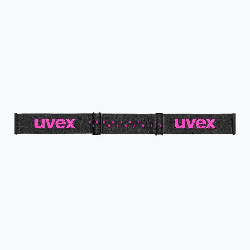 Vaikiški slidinėjimo akiniai UVEX Pwdr FM black matt/mirror pink green clear 4