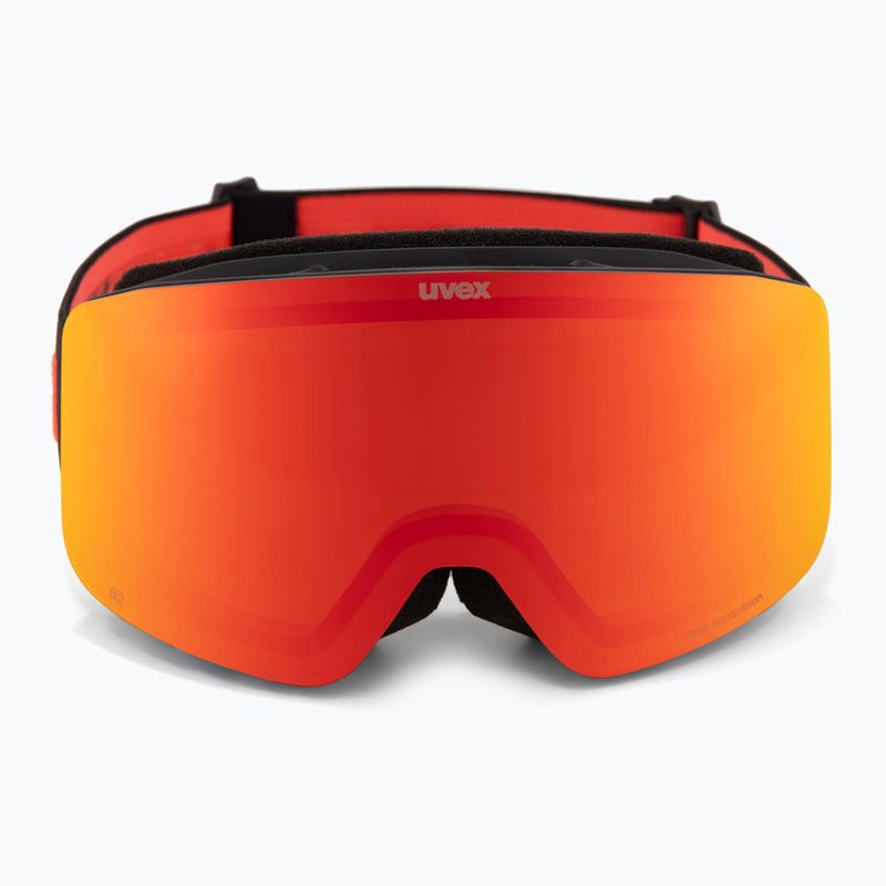 Vaikiški slidinėjimo akiniai UVEX Pwdr FM black matt/mirror red orange clear 2