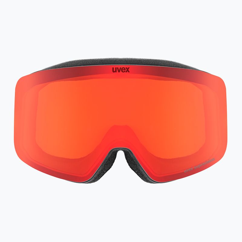 Vaikiški slidinėjimo akiniai UVEX Pwdr FM black matt/mirror red orange clear 2