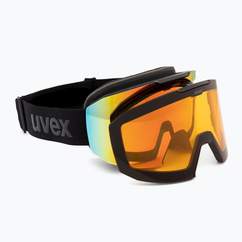 Slidinėjimo akiniai UVEX Evidnt Attract S V + case black matt/mirror rainbow clear