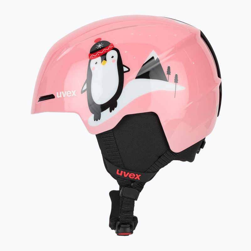 Vaikiškas slidinėjimo šalmas UVEX Viti Set + akiniai Speedy Pro pink penguin/lasergold lite 3