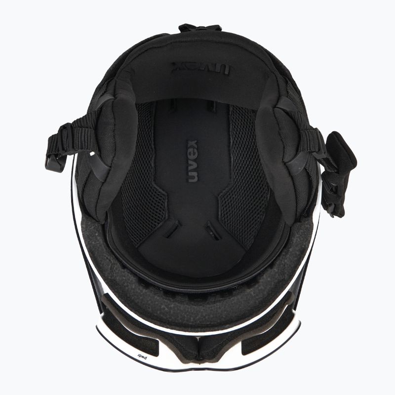 Vaikiškas slidinėjimo šalmas UVEX Viti Set + slidinėjimo akiniai Speedy Pro matt white/mirror silver/green/clear 5