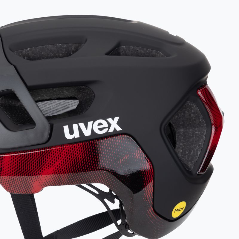 Dviračio šalmas UVEX React MIPS black/ruby red matt 8