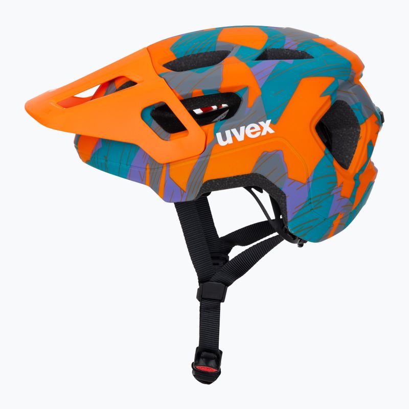 Vaikiškas dviratininko šalmas UVEX React Jr papaya camo matt 3