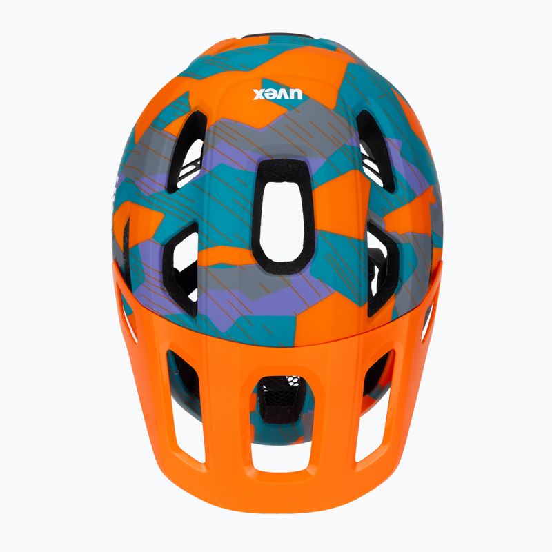 Vaikiškas dviratininko šalmas UVEX React Jr papaya camo matt 6