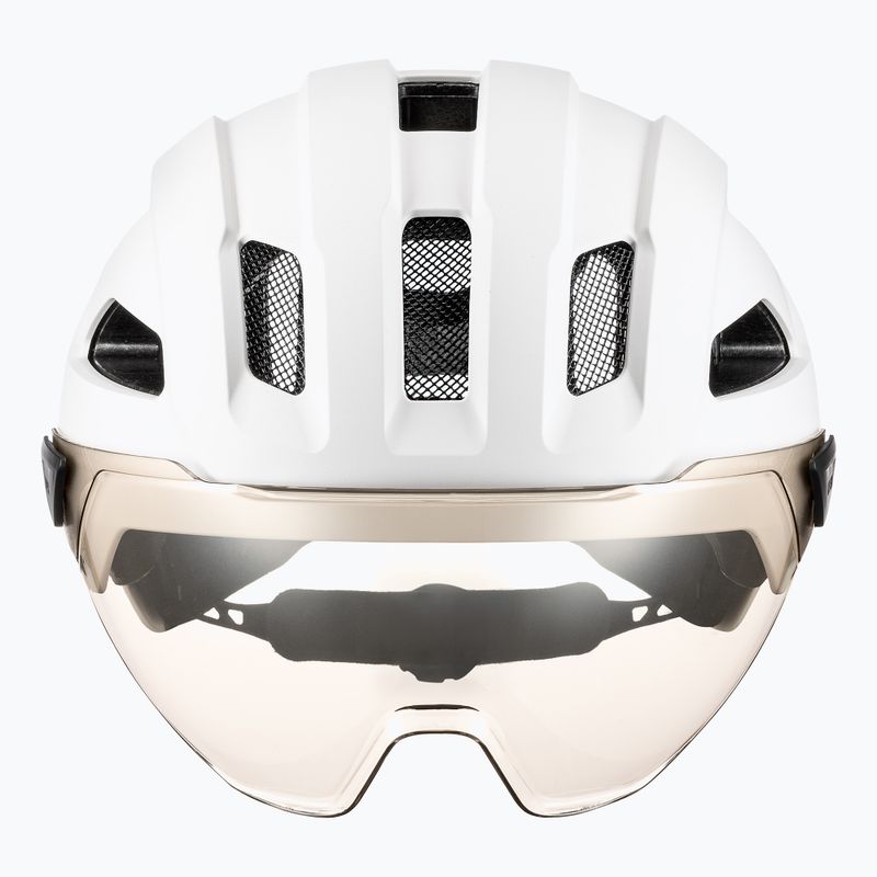 Dviratininko šalmas UVEX Stride Visor white matt/litemirror silver 2