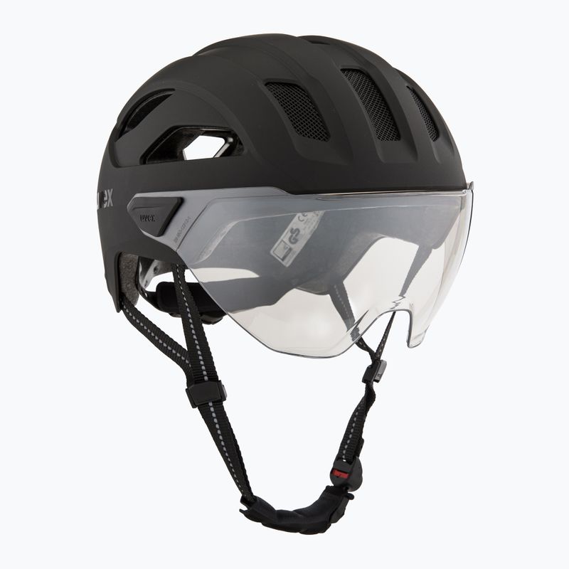 Dviračio šalmas UVEX Stride Visor black matt/litemirror silver