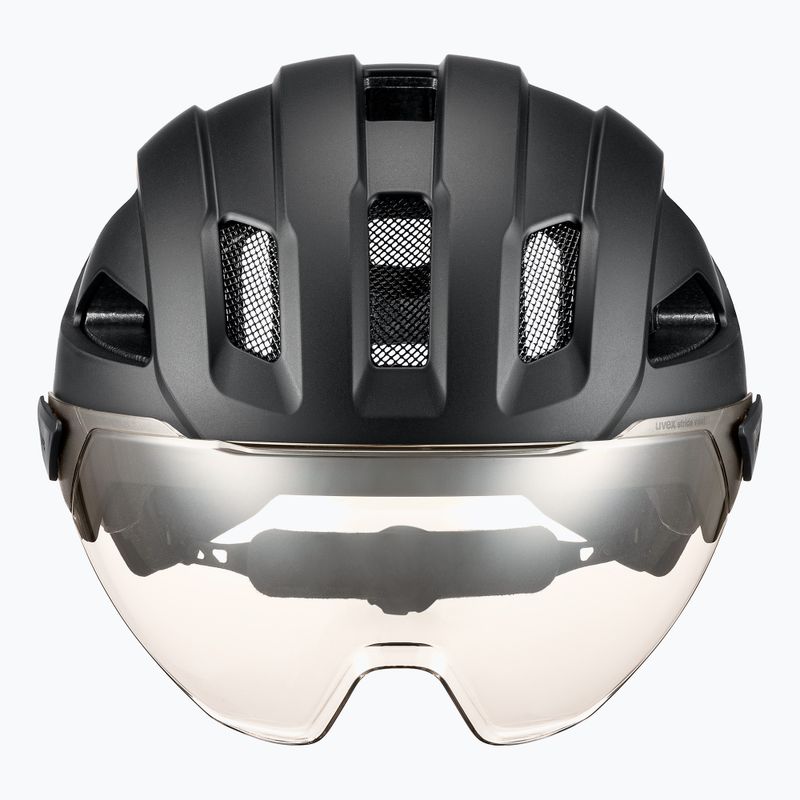 Dviratininko šalmas UVEX Stride Visor black matt/litemirror silver 2