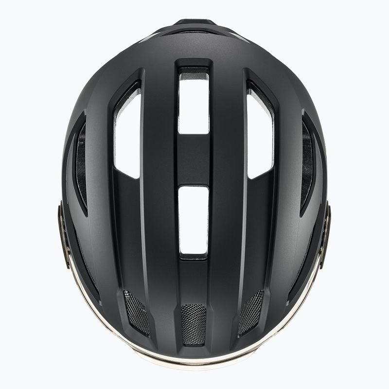 Dviratininko šalmas UVEX Stride Visor black matt/litemirror silver 6
