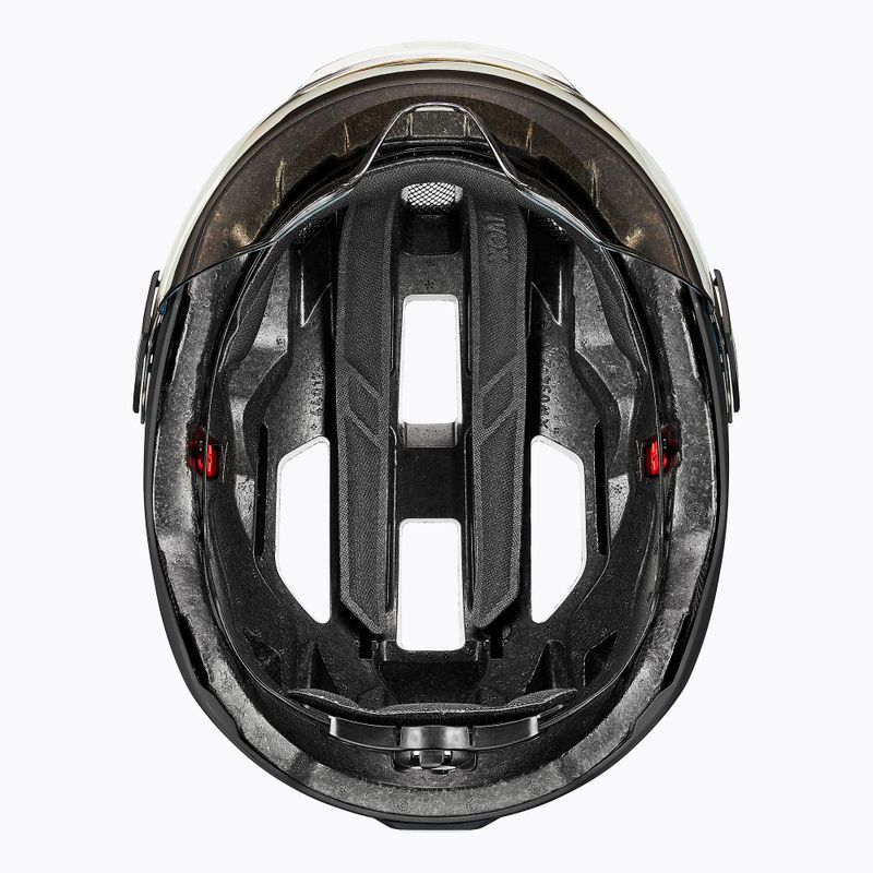 Dviratininko šalmas UVEX Stride Visor black matt/litemirror silver 7
