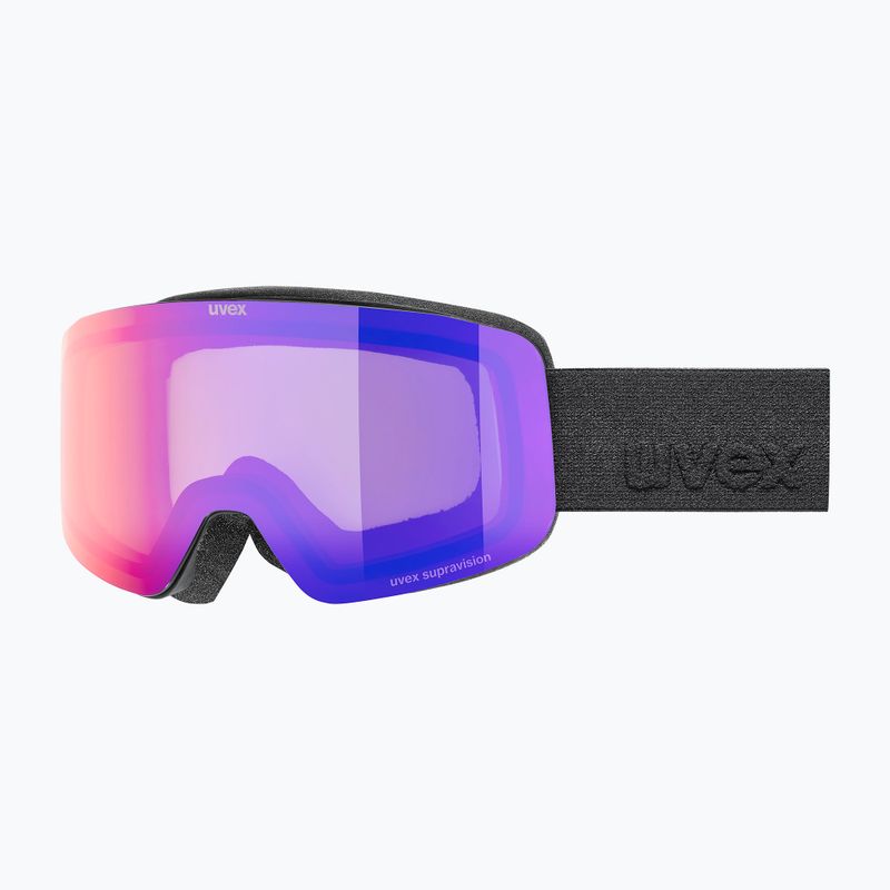 Vaikiški slidinėjimo akiniai UVEX Pwdr FM black matt/mirror ruby/green/clear