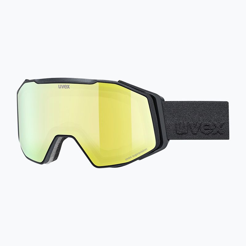 Slidinėjimo akiniai UVEX Gravity FM black matt/mirror yellow/orange/clear