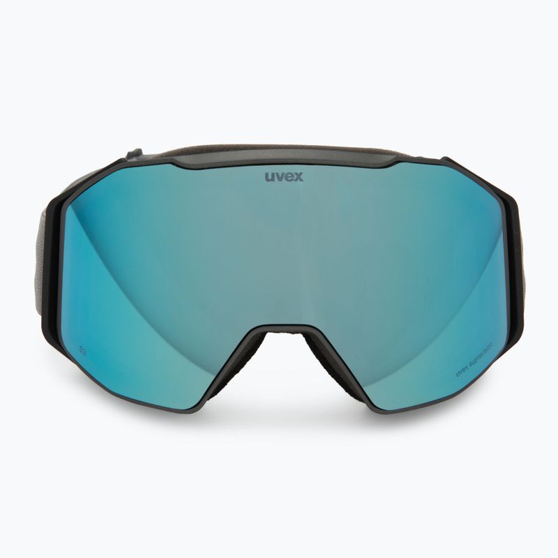 Slidinėjimo akiniai UVEX Gravity FM rhino matt/mirror ice/green/clear 2