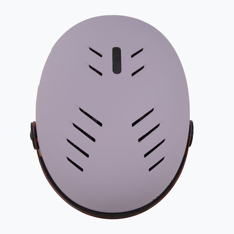 Vaikiškas slidinėjimo šalmas UVEX Rocket Visor Jr cool lavender abstract matt/mirror silver/laser gold 6