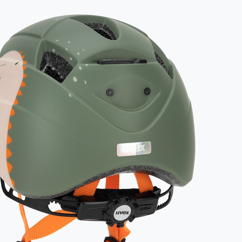 Vaikiškas dviratininko šalmas UVEX Kid 2 CC sage green dino matt 8