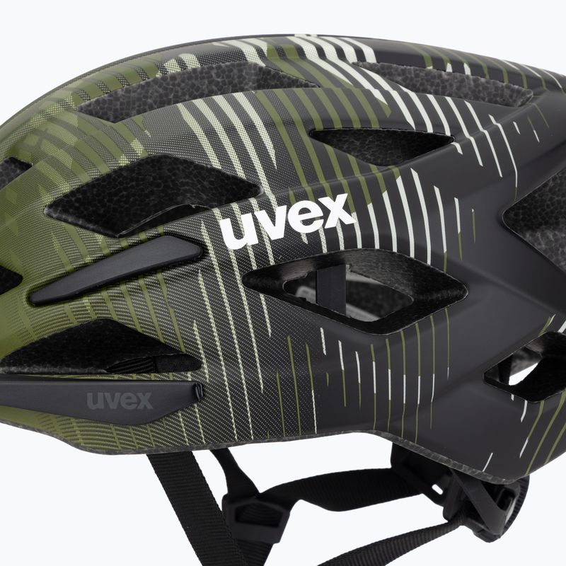 Vaikiškas dviratininko šalmas UVEX Air Wing 2 CC dark olive/black matt 7