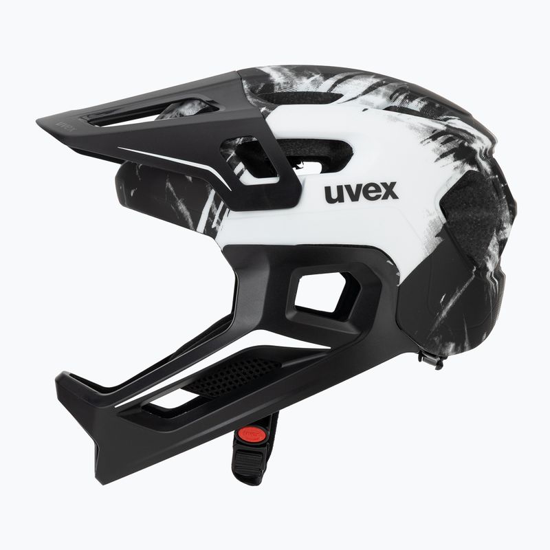 Vaikiškas dviratininko šalmas UVEX React Fullface Jr black/white matt 3