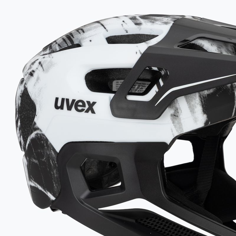 Vaikiškas dviratininko šalmas UVEX React Fullface Jr black/white matt 7