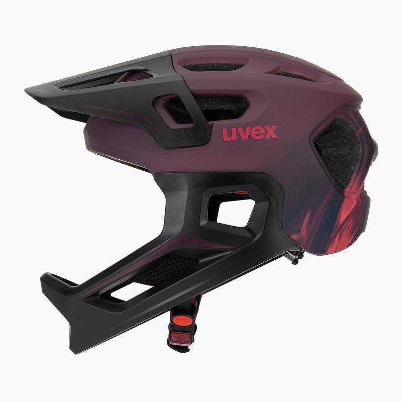 Vaikiškas dviratininko šalmas UVEX React Fullface Jr cranberry matt 3