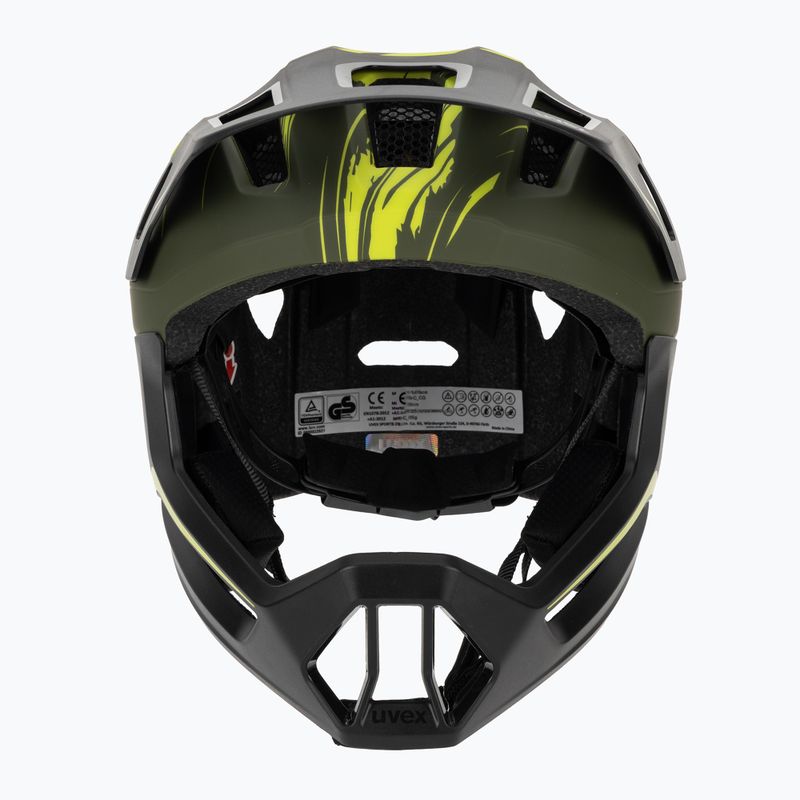 Vaikiškas dviratininko šalmas UVEX React Fullface Jr dark olive matt 2
