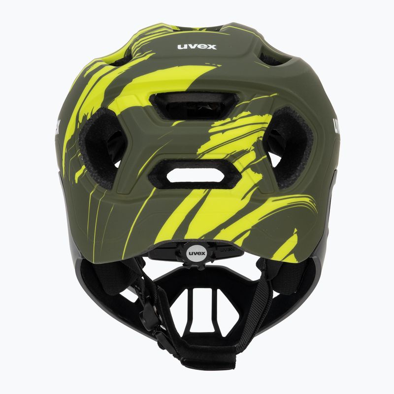 Vaikiškas dviratininko šalmas UVEX React Fullface Jr dark olive matt 4