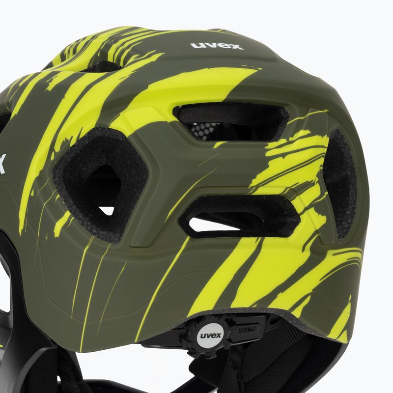Vaikiškas dviratininko šalmas UVEX React Fullface Jr dark olive matt 8
