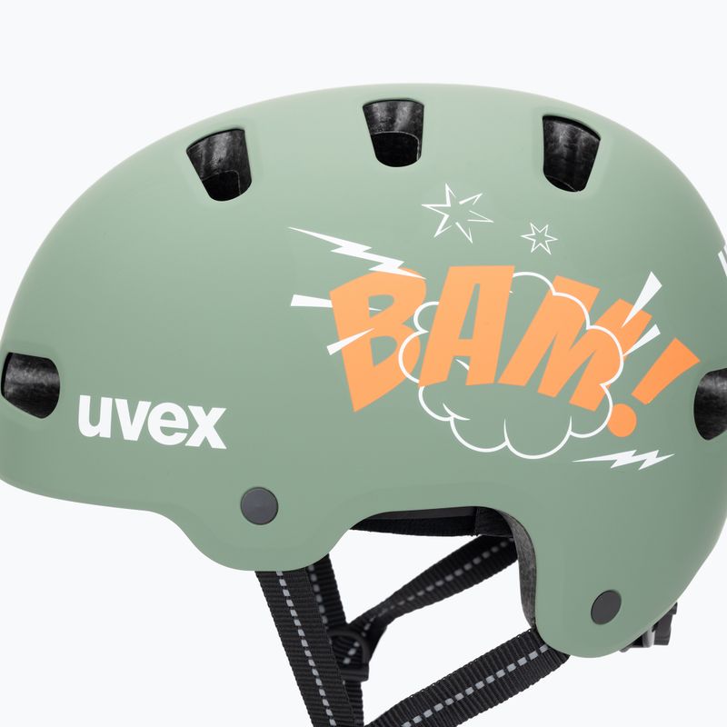 Vaikiškas šalmas UVEX Kid 4 Style bam moss green/papaya matt 7