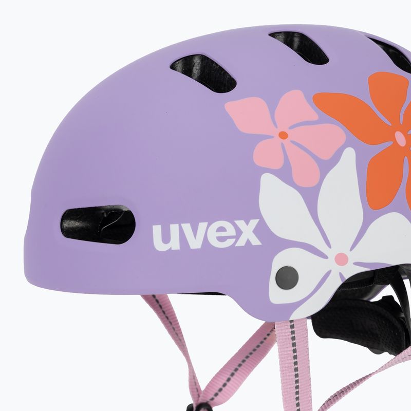 Vaikiškas šalmas UVEX Kid 4 Style flower lilac matte 7