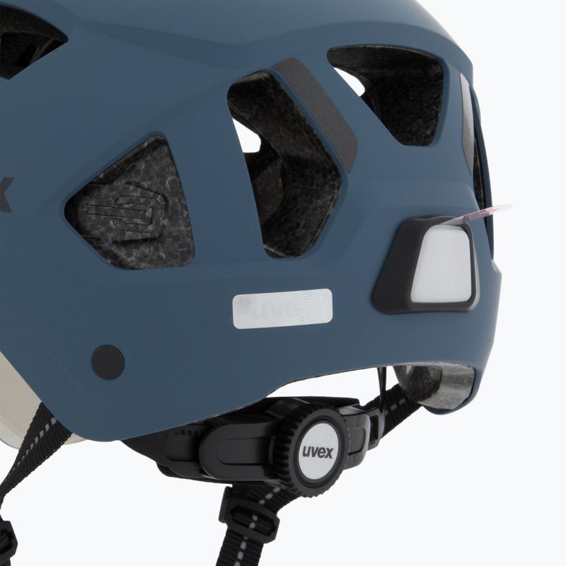 Dviračio šalmas UVEX Stride Visor stone blue matt/lite mirror silver 7