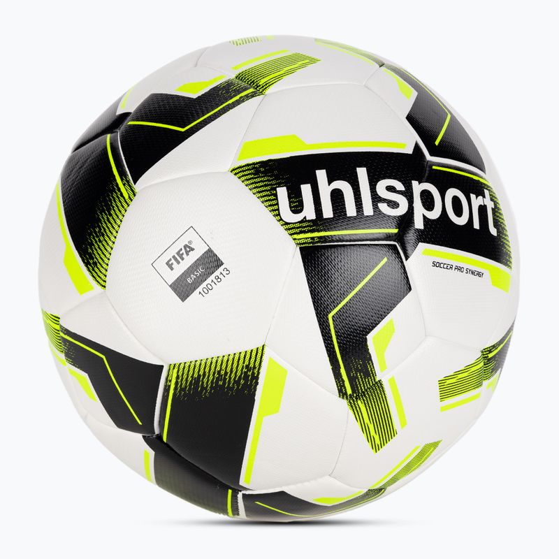 Futbolo kamuolys uhlsport Soccer Pro Synergy white/black/fluo yellow dydis 5 2
