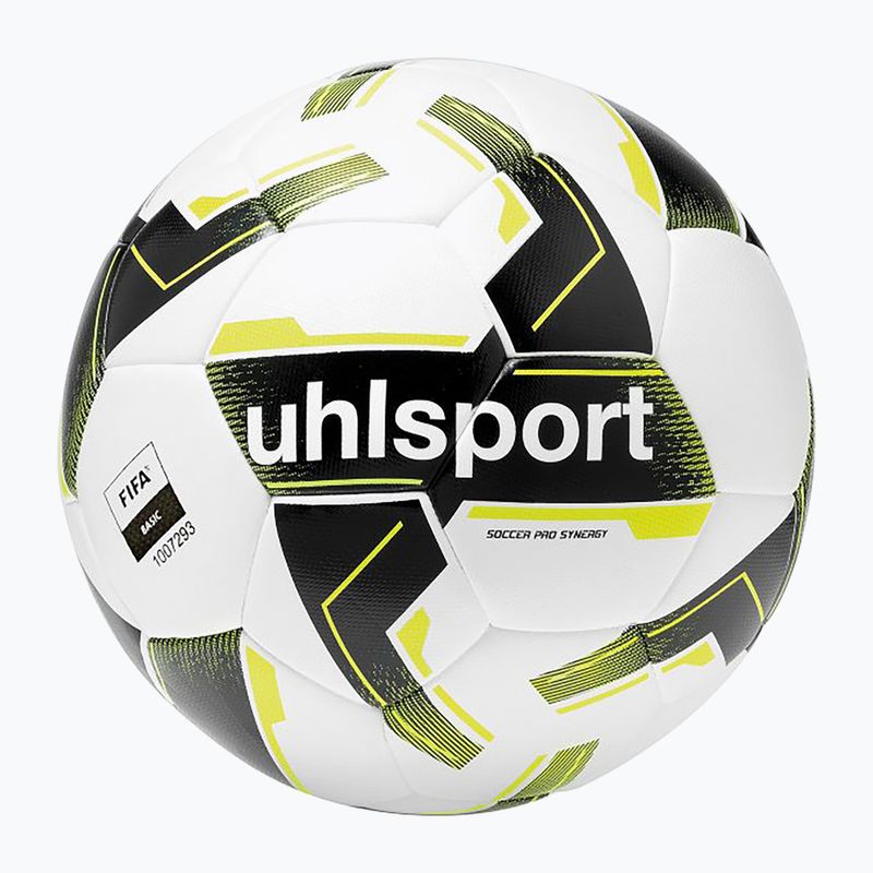 Futbolo kamuolys uhlsport Soccer Pro Synergy white/black/fluo yellow dydis 5 4
