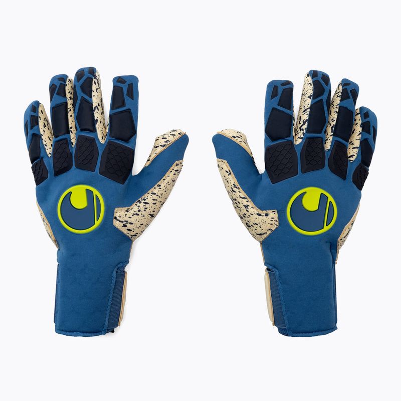 Uhlsport Hyperact Supergrip+ Finger Surround vartininko pirštinė mėlyna ir balta 101123101