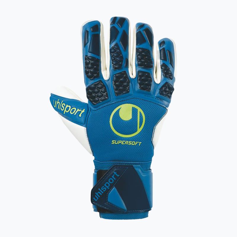 Uhlsport Hyperact Supersoft HN mėlynos ir baltos vartininko pirštinės 101123601 4