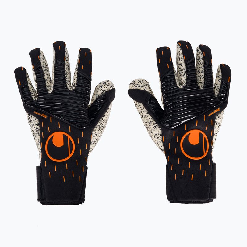 Uhlsport Speed Contact Supergrip+ Finger Surround juodai baltos vartininko pirštinės 101126001