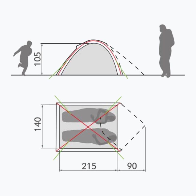 2 asmenų stovyklavimo palapinė Vaude Campo Compact chute green 3