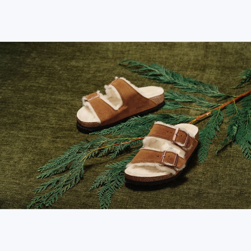 Šlepetės BIRKENSTOCK Arizona Shearling SL Narrow mink 4