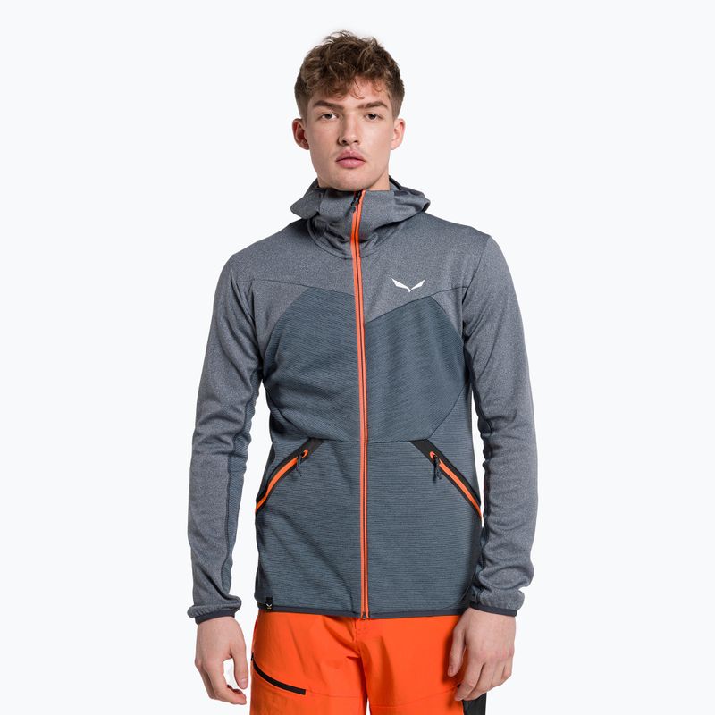Salewa Puez Melange PL FZ Hoody vyriškas vilnonis džemperis mėlynas 00-0000027386