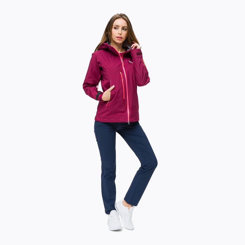 Salewa moteriška striukė nuo lietaus Sella Responsive maroon 00-0000027879 2