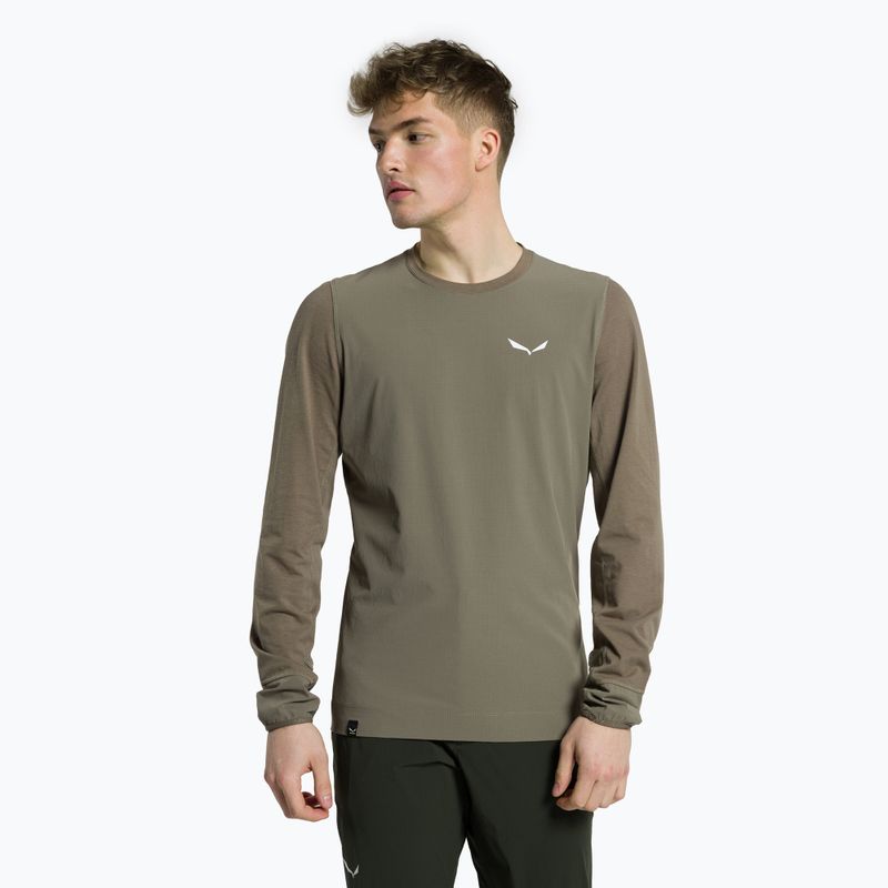 Salewa vyriški trekingo marškinėliai Lavaredo Hemp Print brown 00-0000028062
