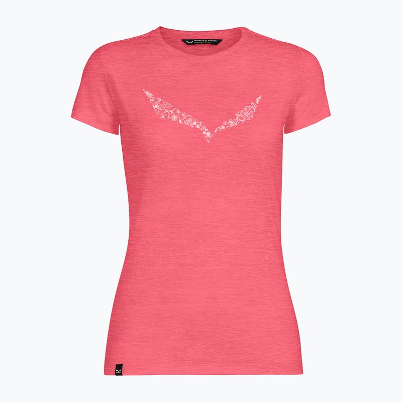 Moteriški trekingo marškinėliai Salewa Solid Dry pink 00-0000027019